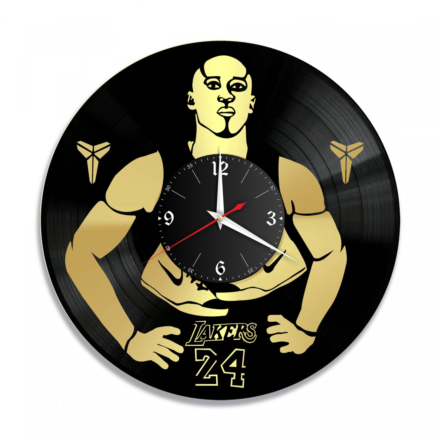 Часы настенные "Коби Брайант (Kobe Bryant), золото" из винила, №1 VC-10553-1