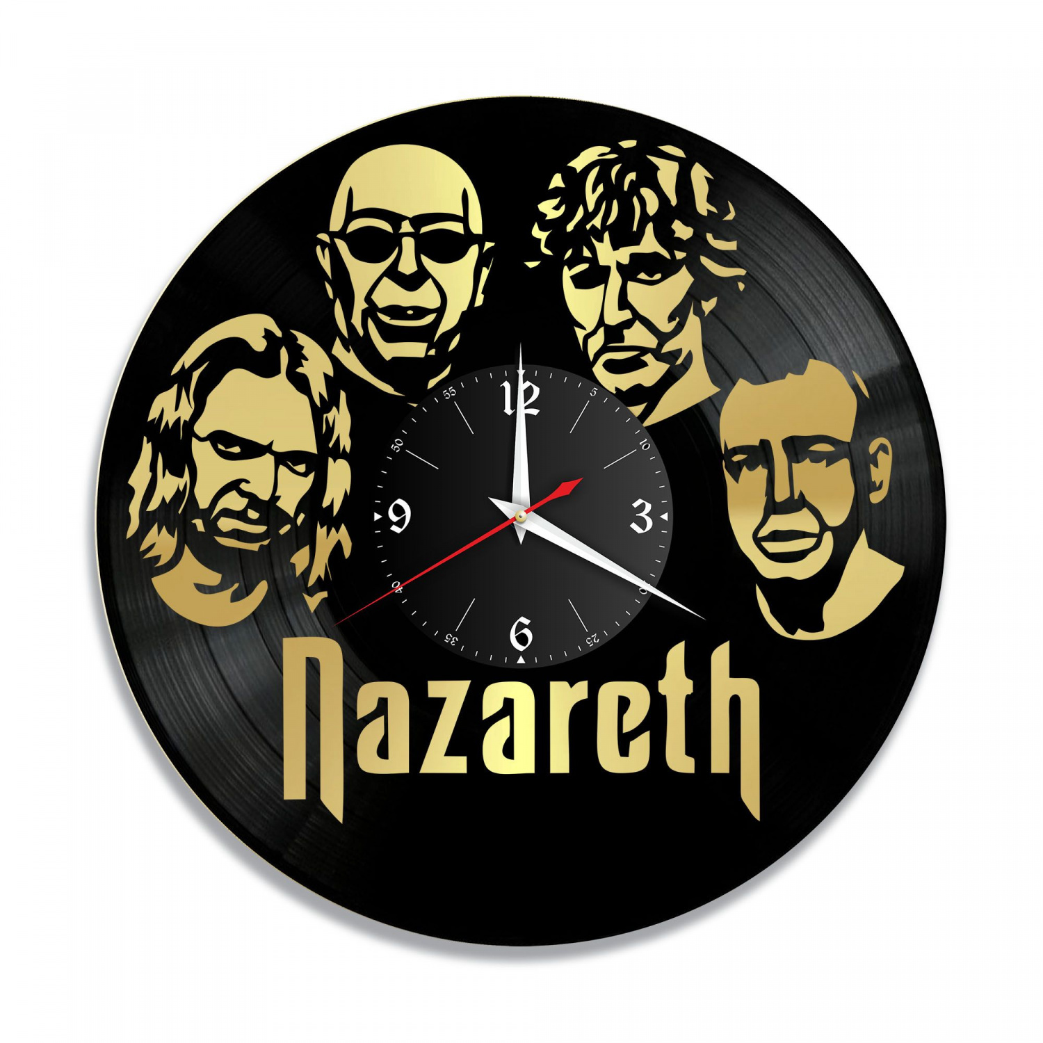 Часы настенные "группа Nazareth, золото" из винила, №1 VC-10124-1