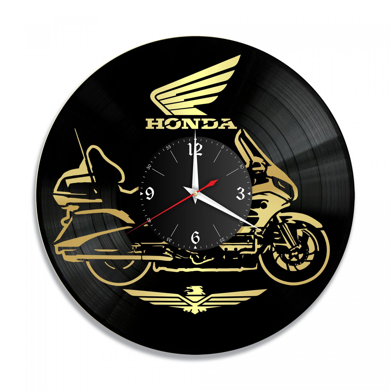 Часы настенные "Мото (Honda), золото" из винила, №17 VC-10445-1