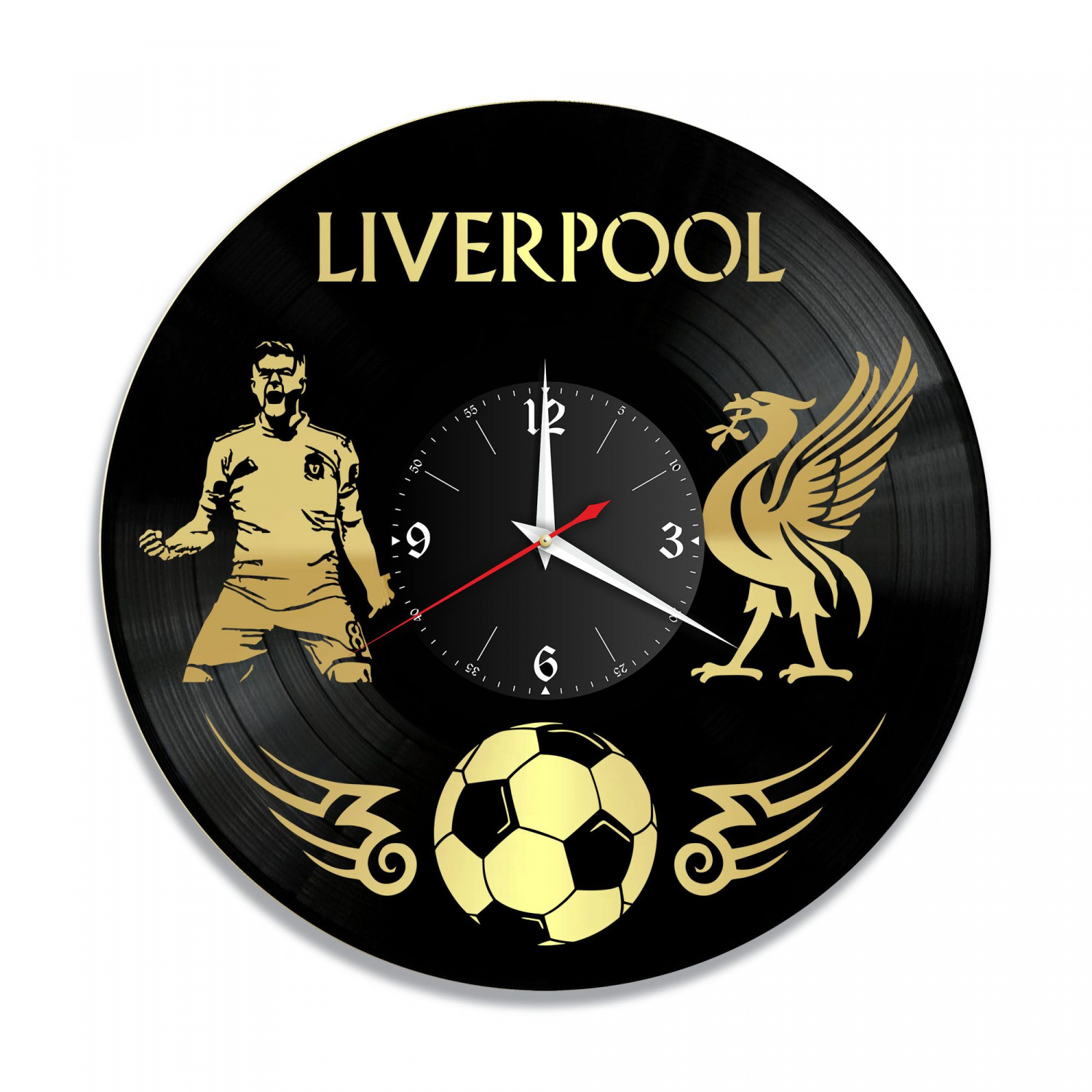 Часы настенные "Ливерпуль (Liverpool), золото" из винила, №1 VC-10541-1