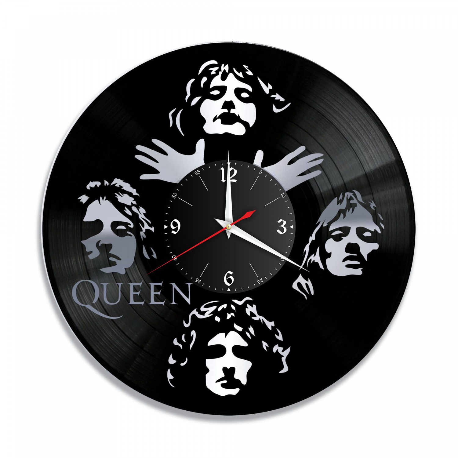 Часы настенные "группа Queen, серебро" из винила, №1 VC-10135-2
