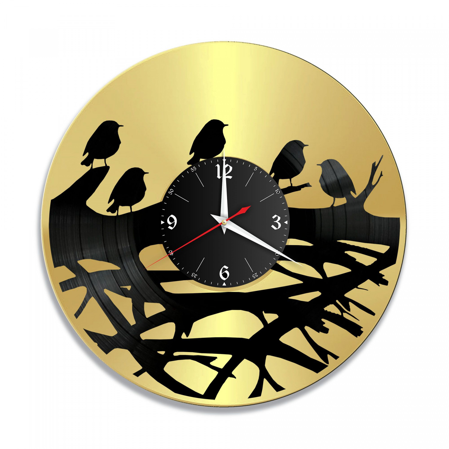 Часы настенные "Весна, золото" из винила, №1 VC-10780-1