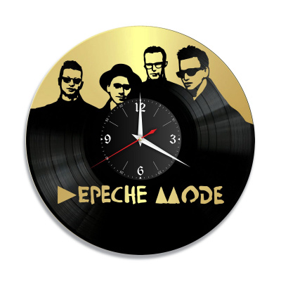 Часы настенные "группа Depeche Mode, золото" из винила, №4