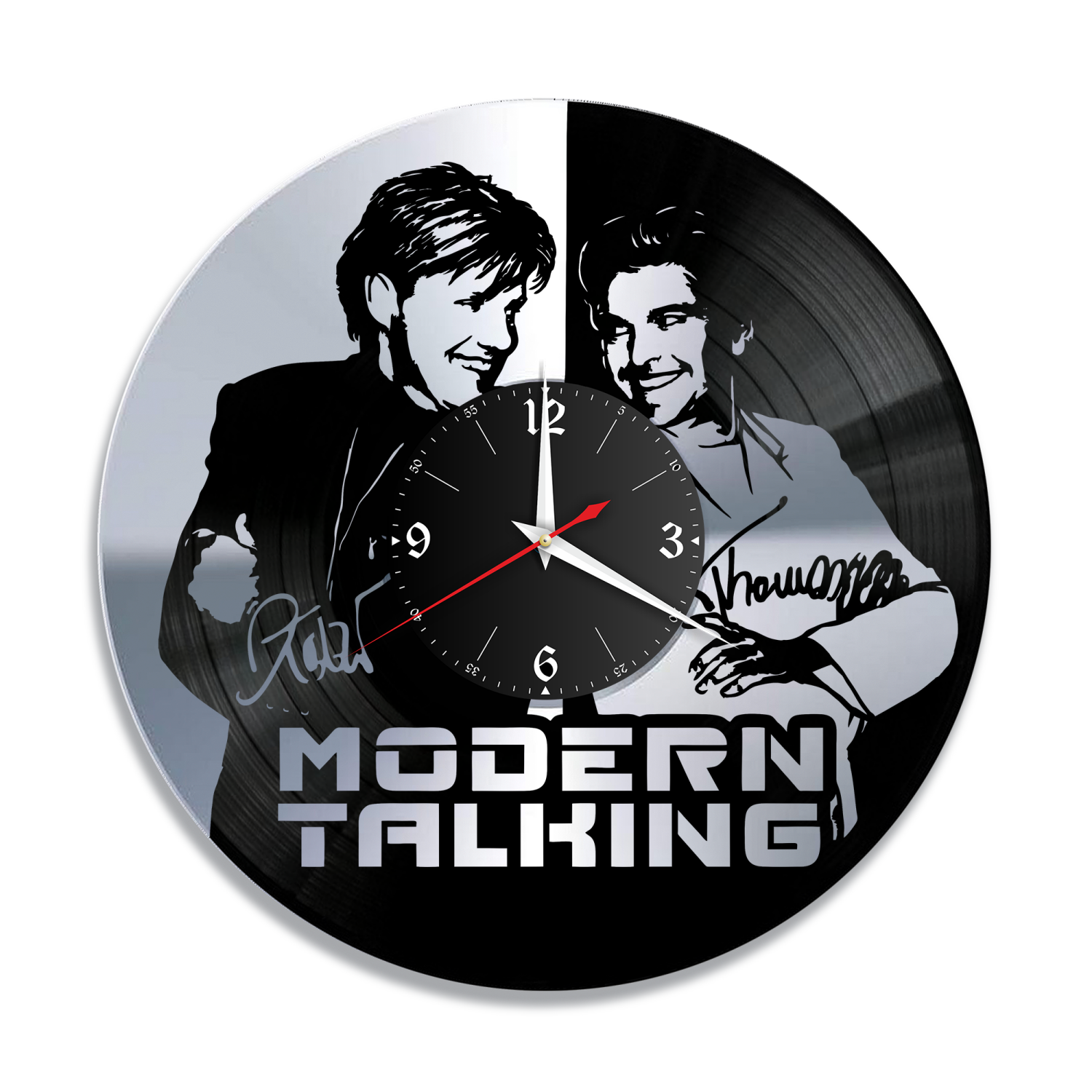 Часы настенные "Modern Talking, серебро" из винила, №3 VC-12099-2