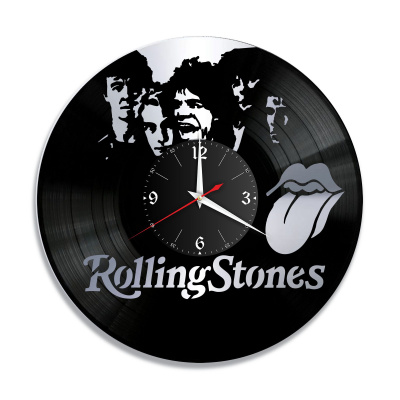 Часы настенные "группа Rolling Stones, серебро" из винила, №3