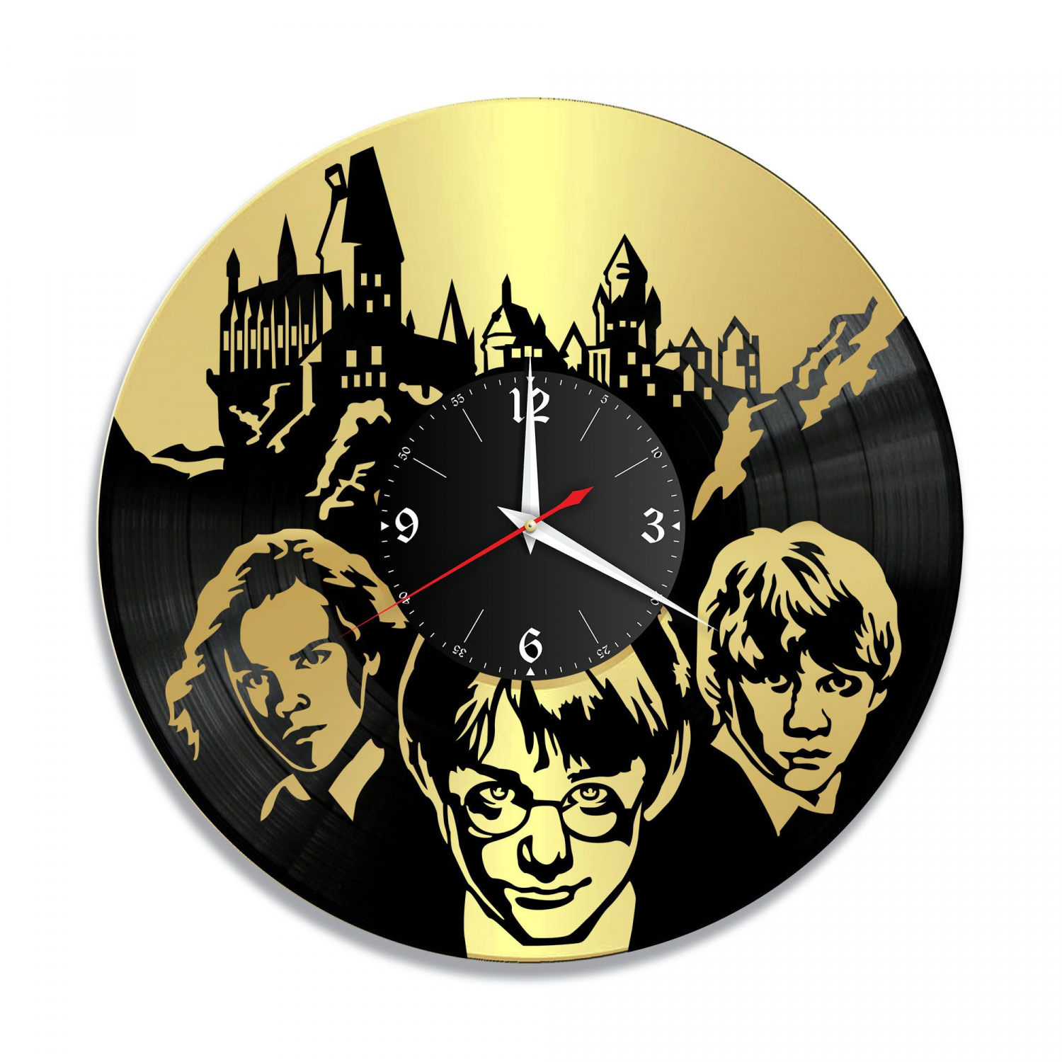 Часы настенные "Гарри Поттер, золото" из винила, №4 VC-10359-1