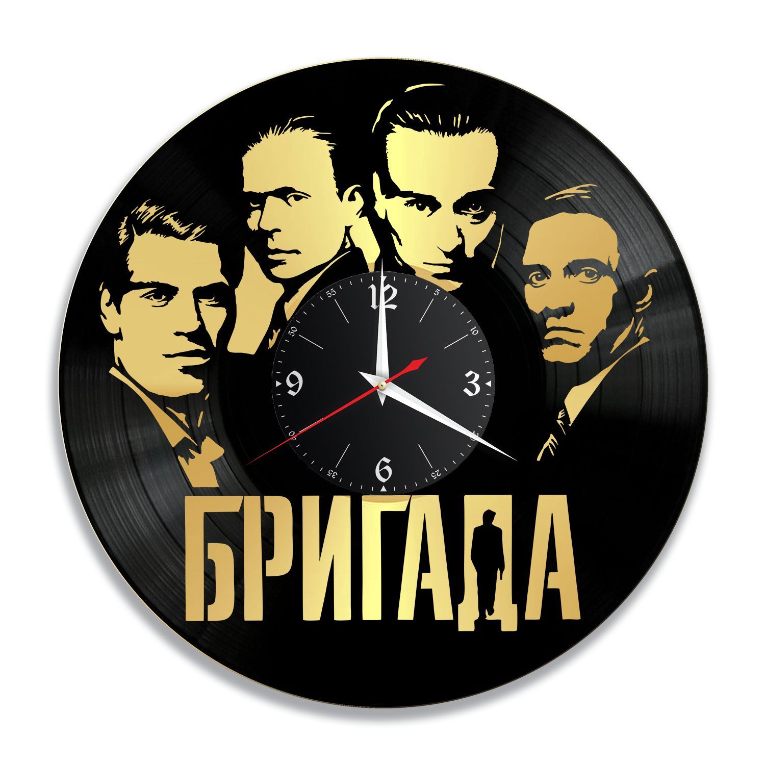 Часы настенные "Фильм Бригада, золото" из винила, №1 VC-12242-1