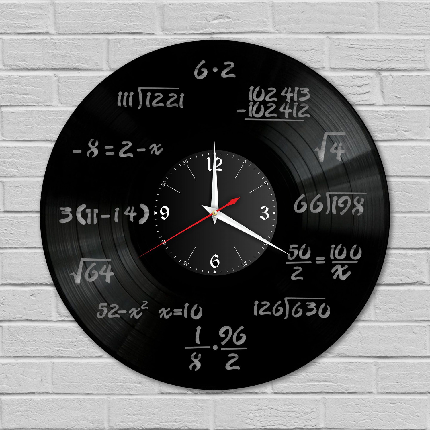 Часы настенные "Математика" из винила, №1 VC-10648