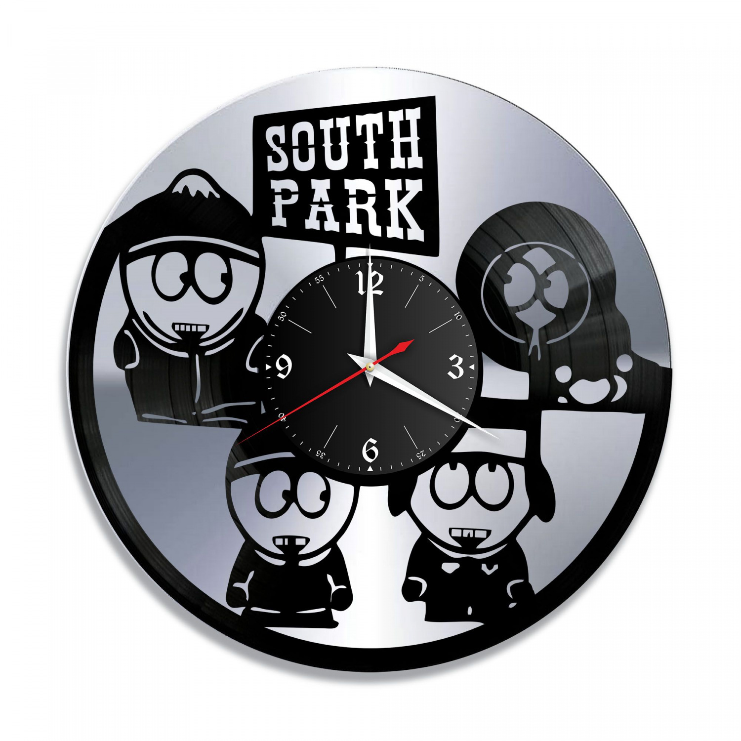 Часы настенные "м/ф Южный Парк, серебро" из винила, №1 VC-10344-2