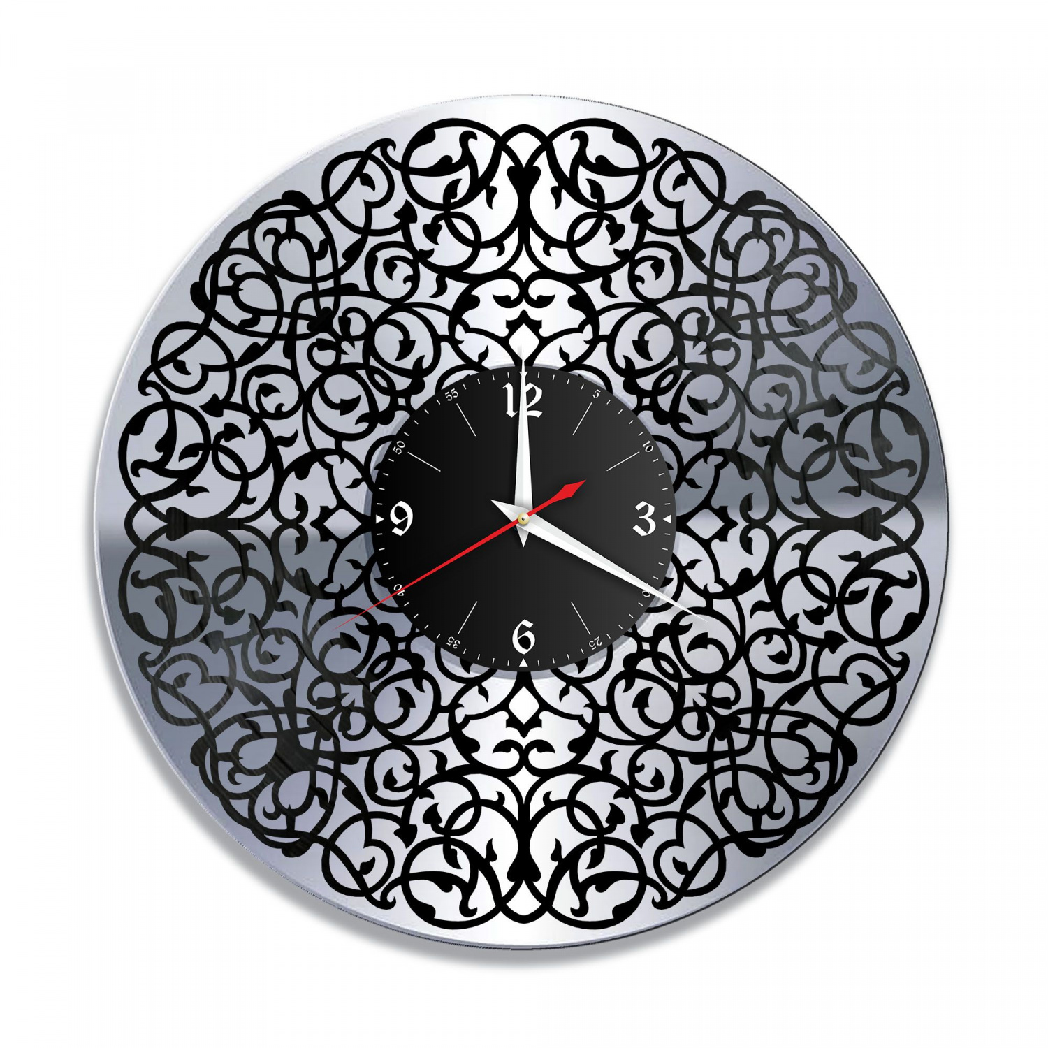 Часы настенные "Декор, серебро" из винила, №2 VC-10927-2