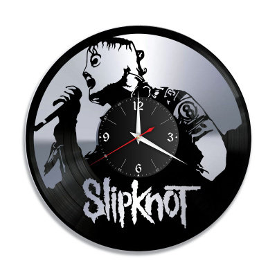 Часы настенные "группа Slipknot, серебро" из винила, №3