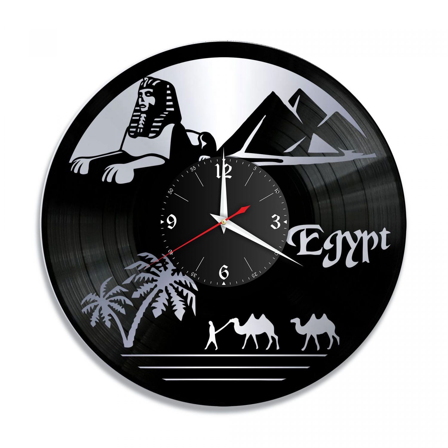 Часы настенные "Египет, серебро" из винила, №2 VC-10474-2