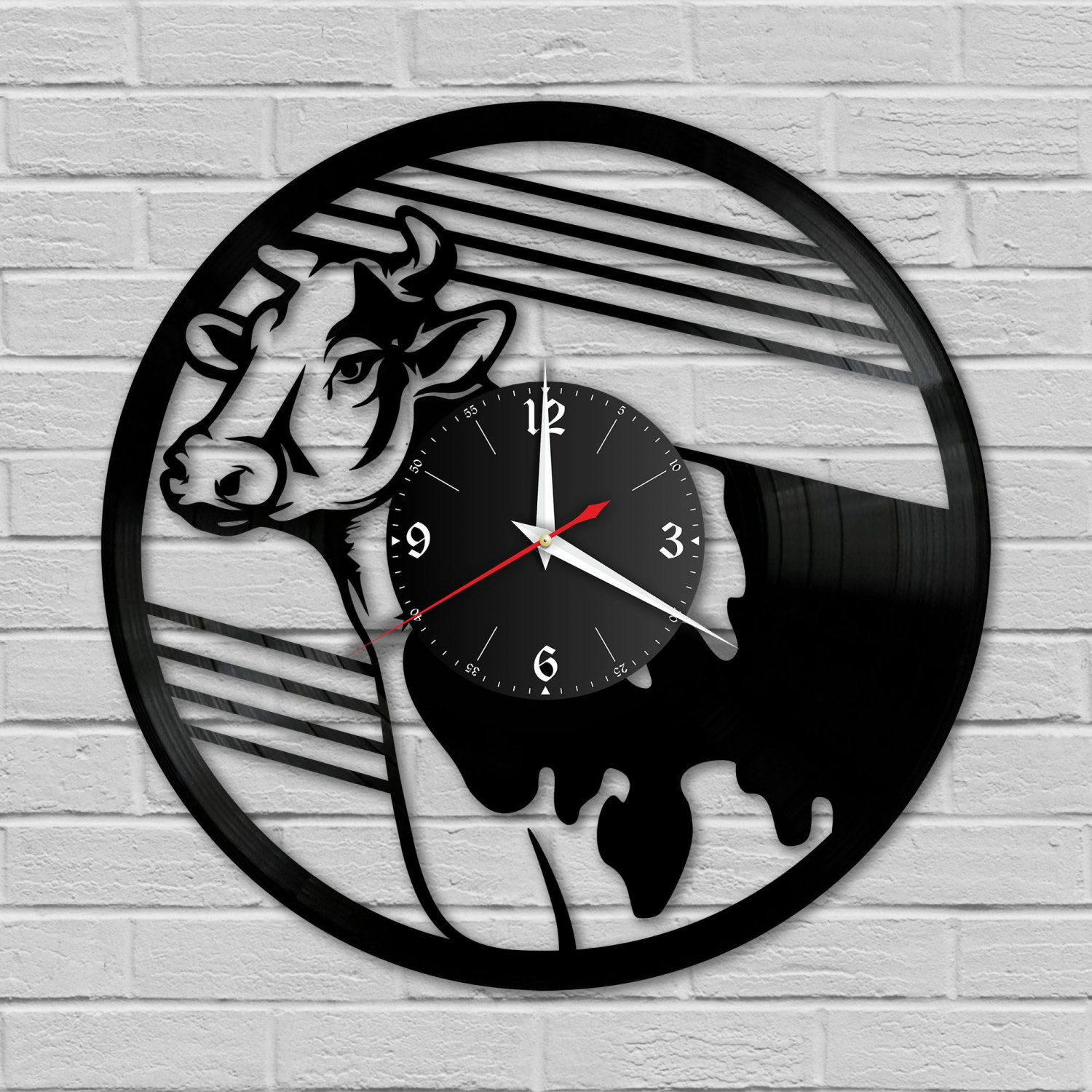Часы настенные "Корова" из винила, №1 VC-10711