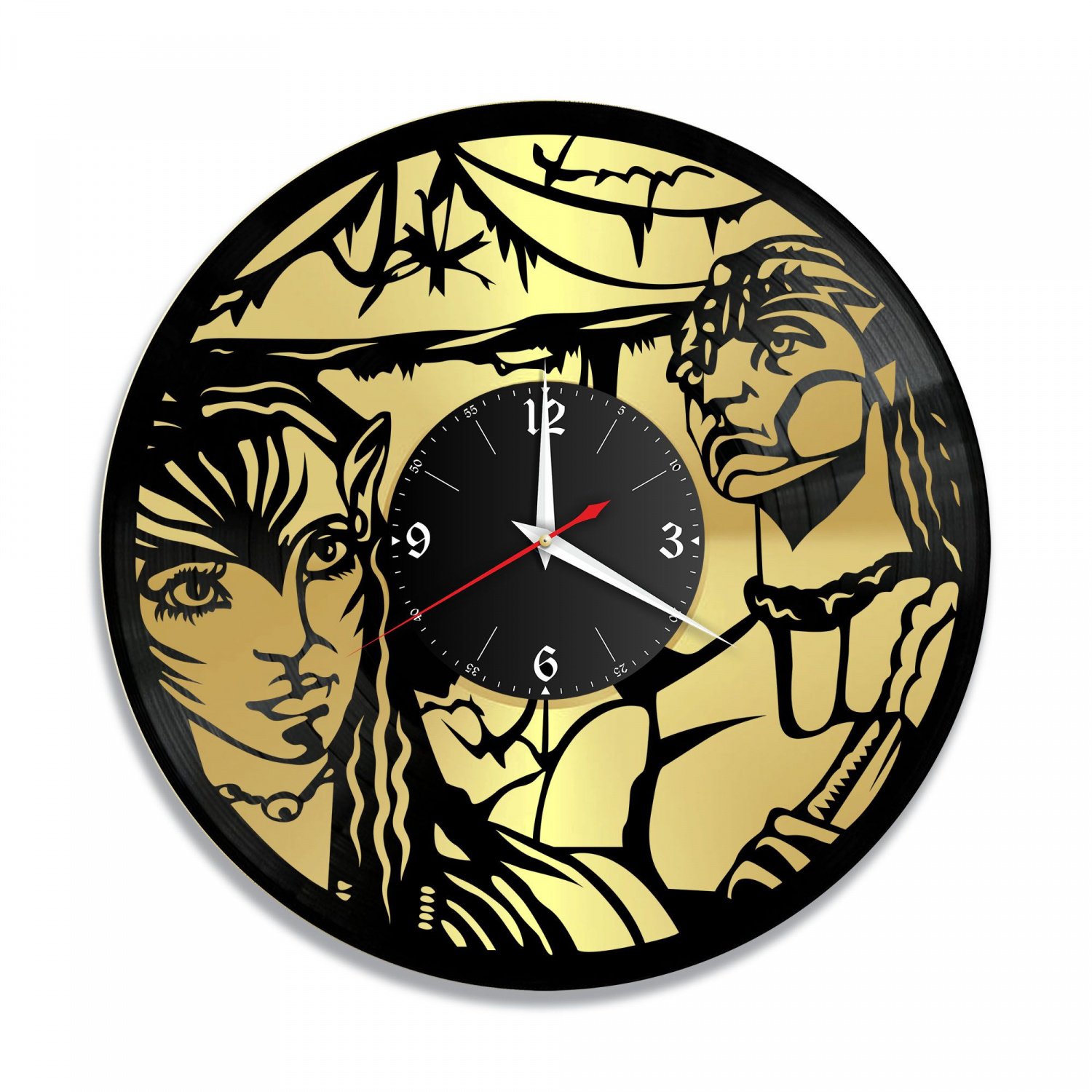 Часы настенные "Аватар, золото" из винила, №1 VC-10351-1