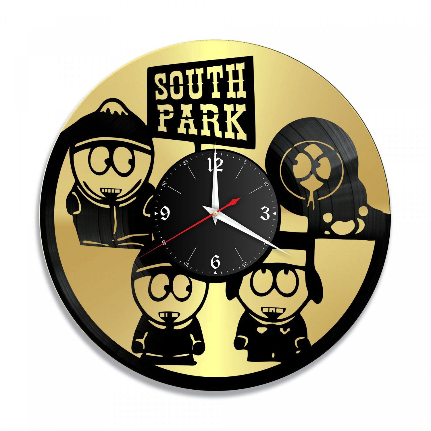 Часы настенные "м/ф Южный Парк, золото" из винила, №1 VC-10344-1