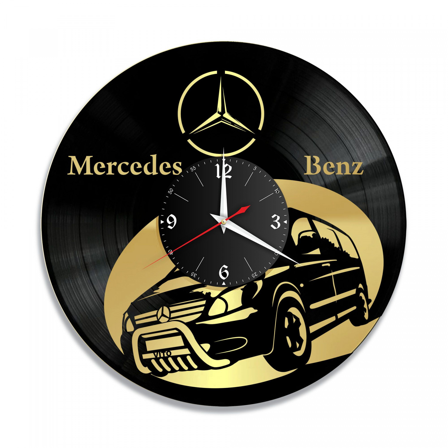 Часы настенные "Mercedes (VITO), золото" из винила, №5 VC-12009-1