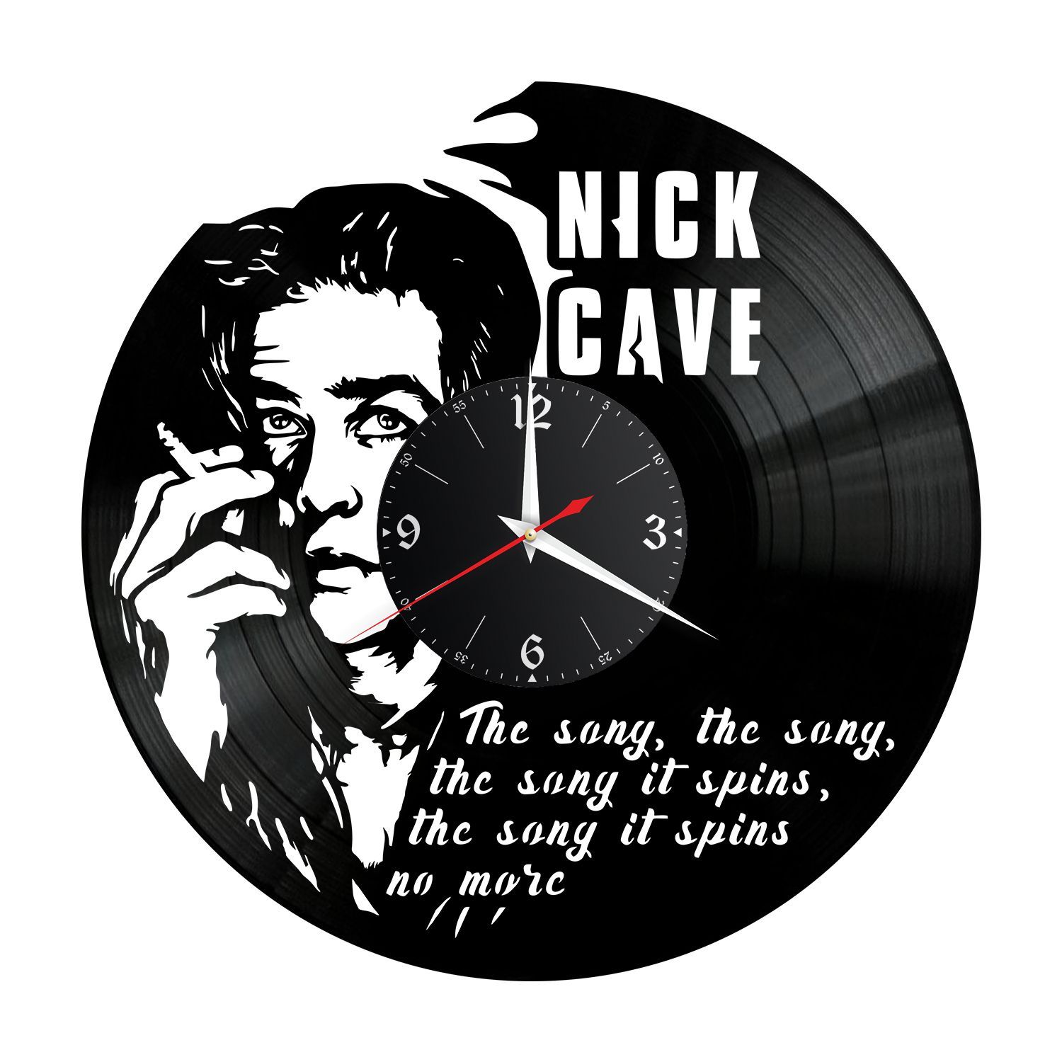 Часы настенные "Ник Кейв (Nick Cave)" из винила, №1 VC-12232