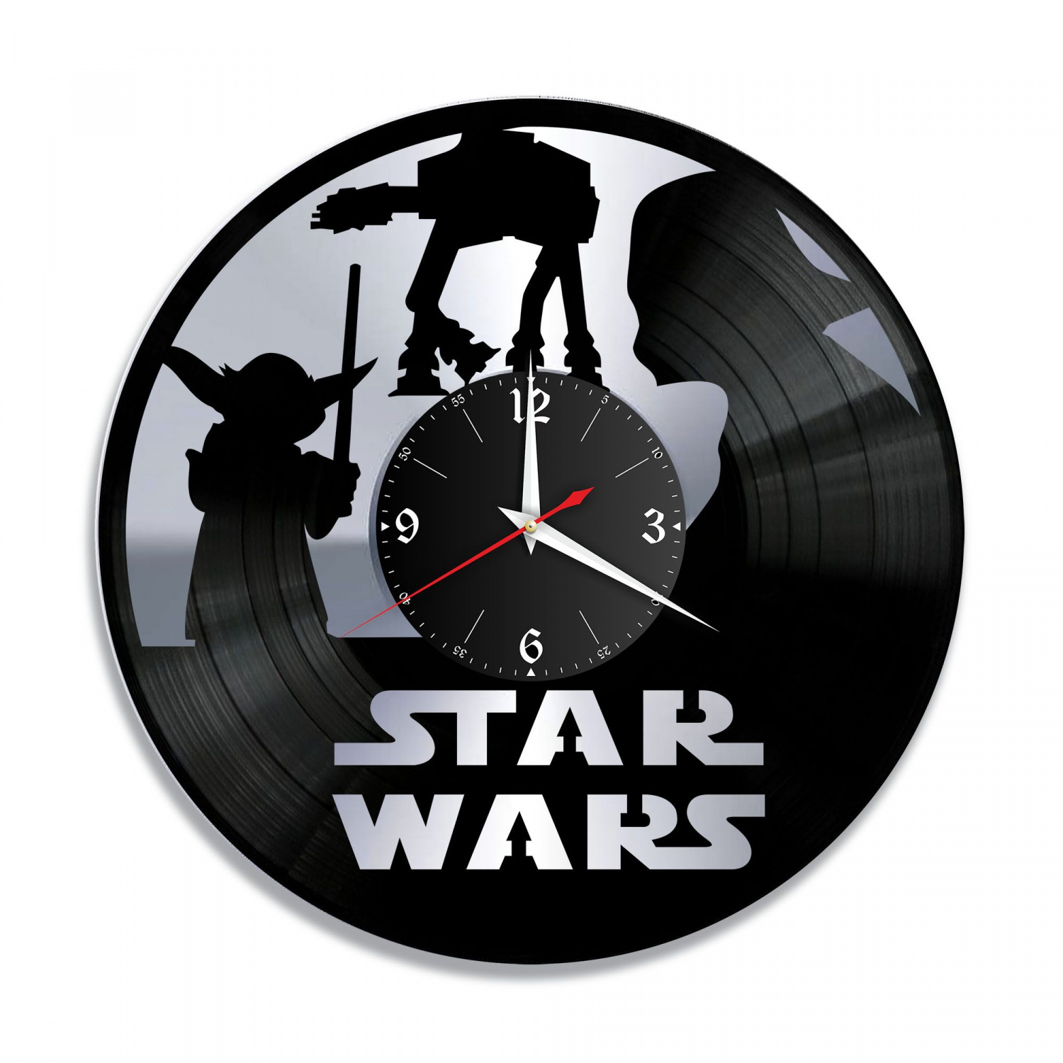 Часы настенные "Звездные Войны (Star Wars), серебро" из винила, №7 VC-10867-2