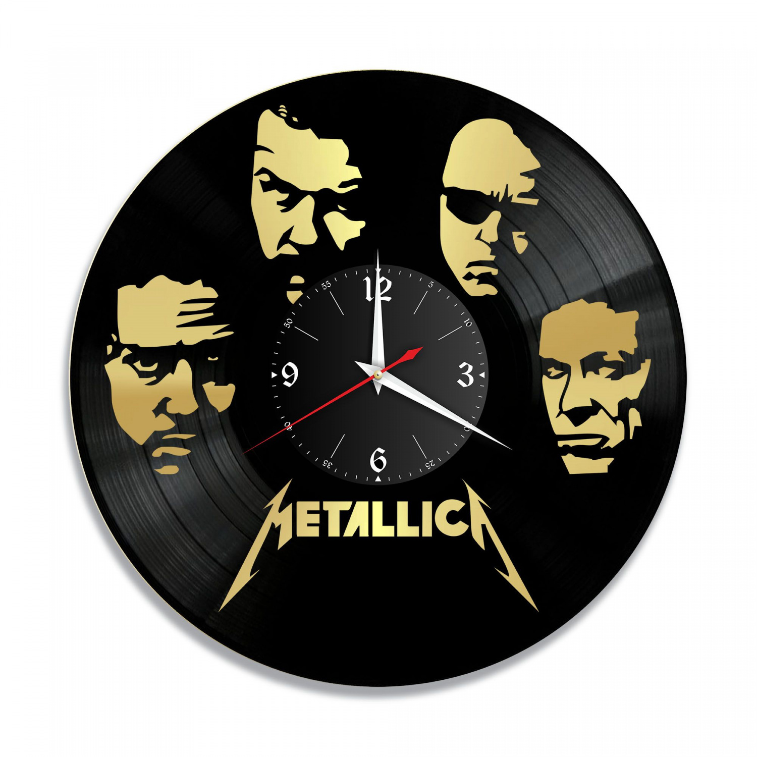 Часы настенные "группа Metallica, золото" из винила, №2 VC-10118-1
