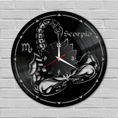 Часы настенные "Знаки Зодиака (Скорпион)" из винила, №8