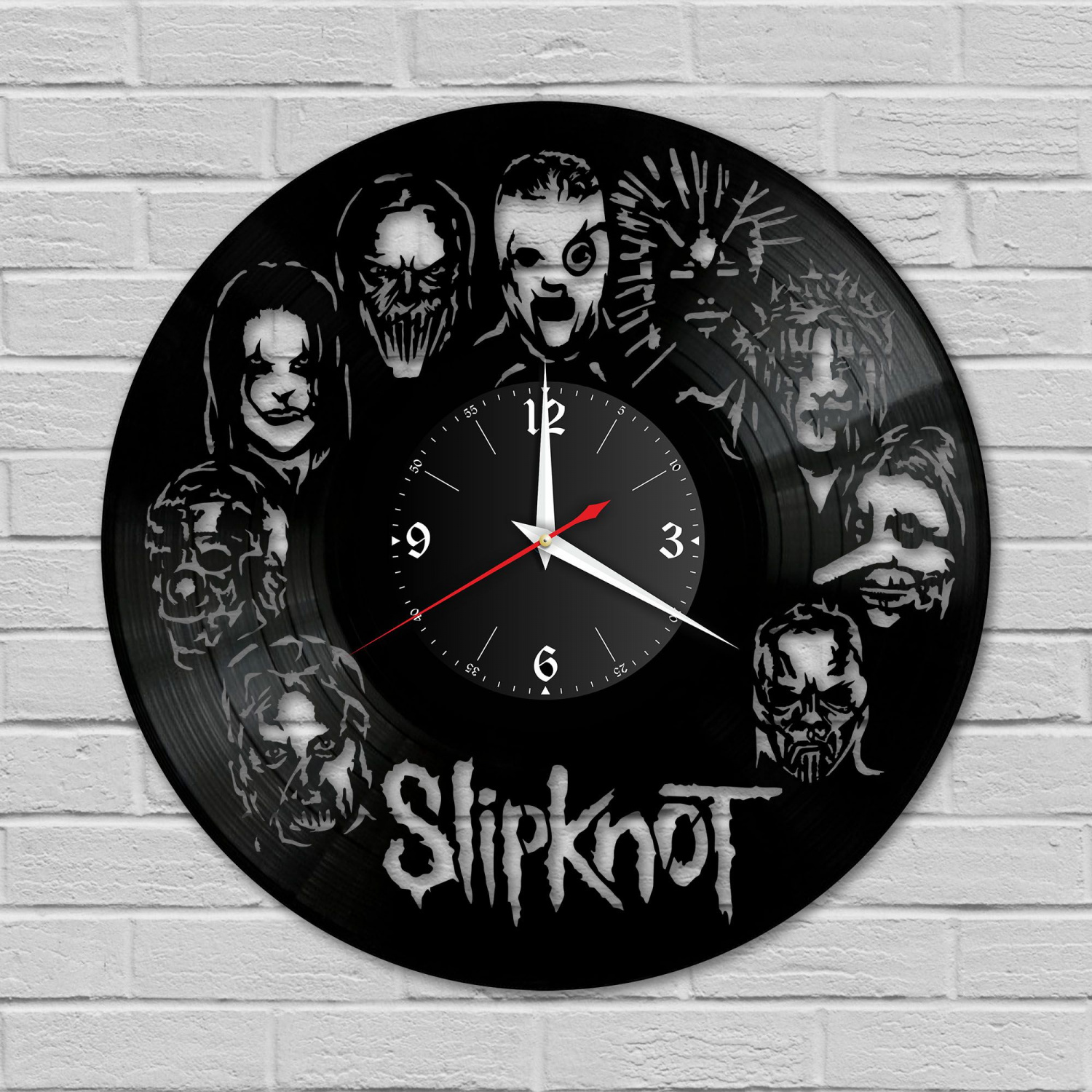 Часы настенные "группа Slipknot" из винила, №2 VC-10163