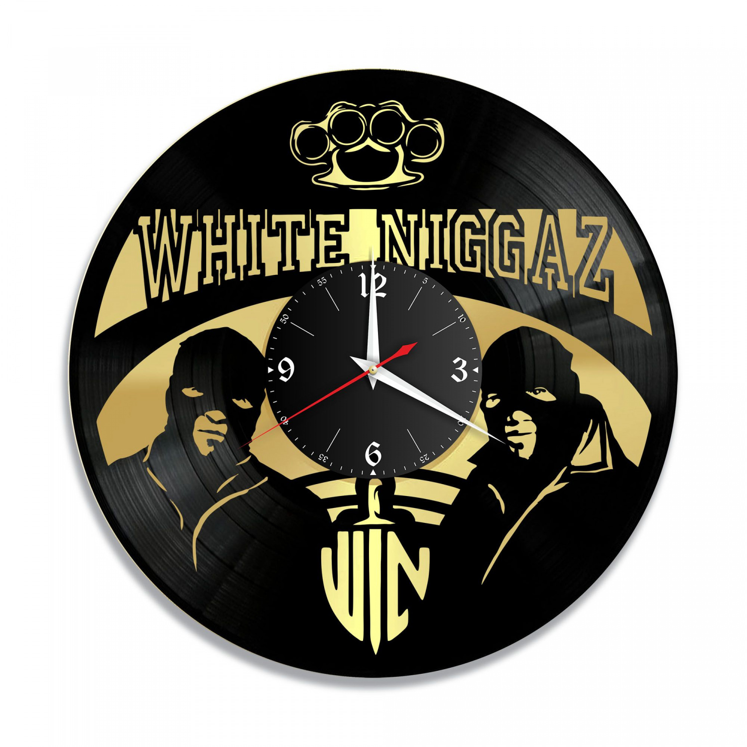 Часы настенные "группа White Niggaz, золото" из винила, №1 VC-10284-1
