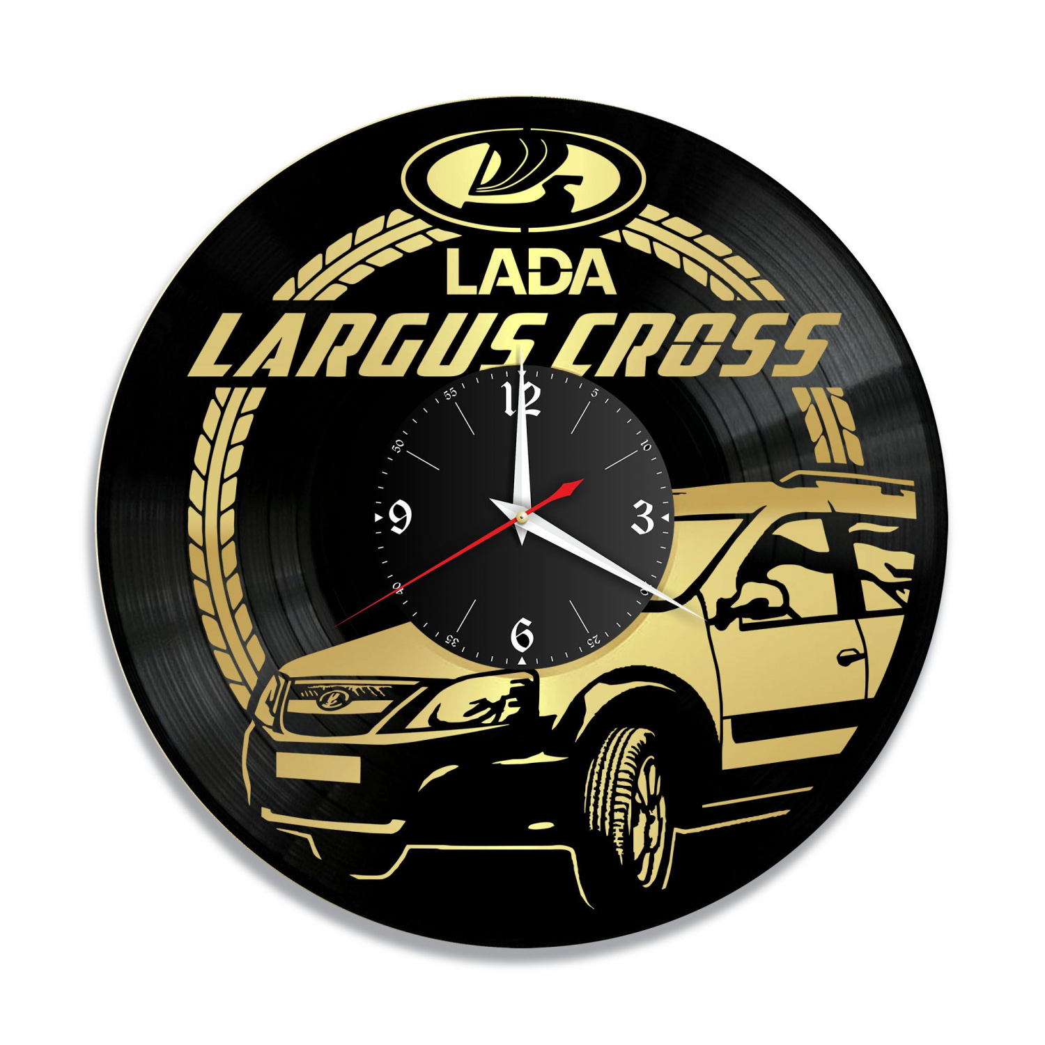 Часы настенные "Lada Largus Cross, золото" из винила, №2 VC-10418-1