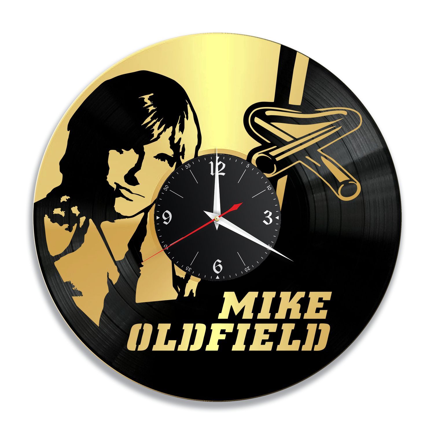 Часы настенные "Майк Олдфилд (Michael Oldfield), золото" из винила, №1 VC-12228-1
