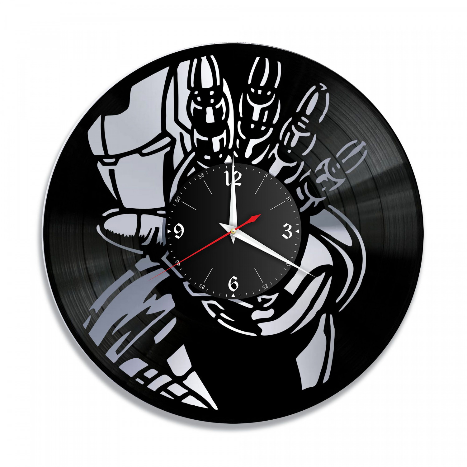 Часы настенные "группа Iron Man, серебро" из винила, №2 VC-10309-2