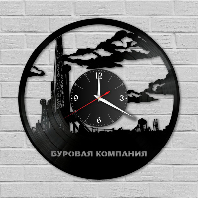 Часы настенные "Буровая компания (Ваш логотип)" из винила, №1