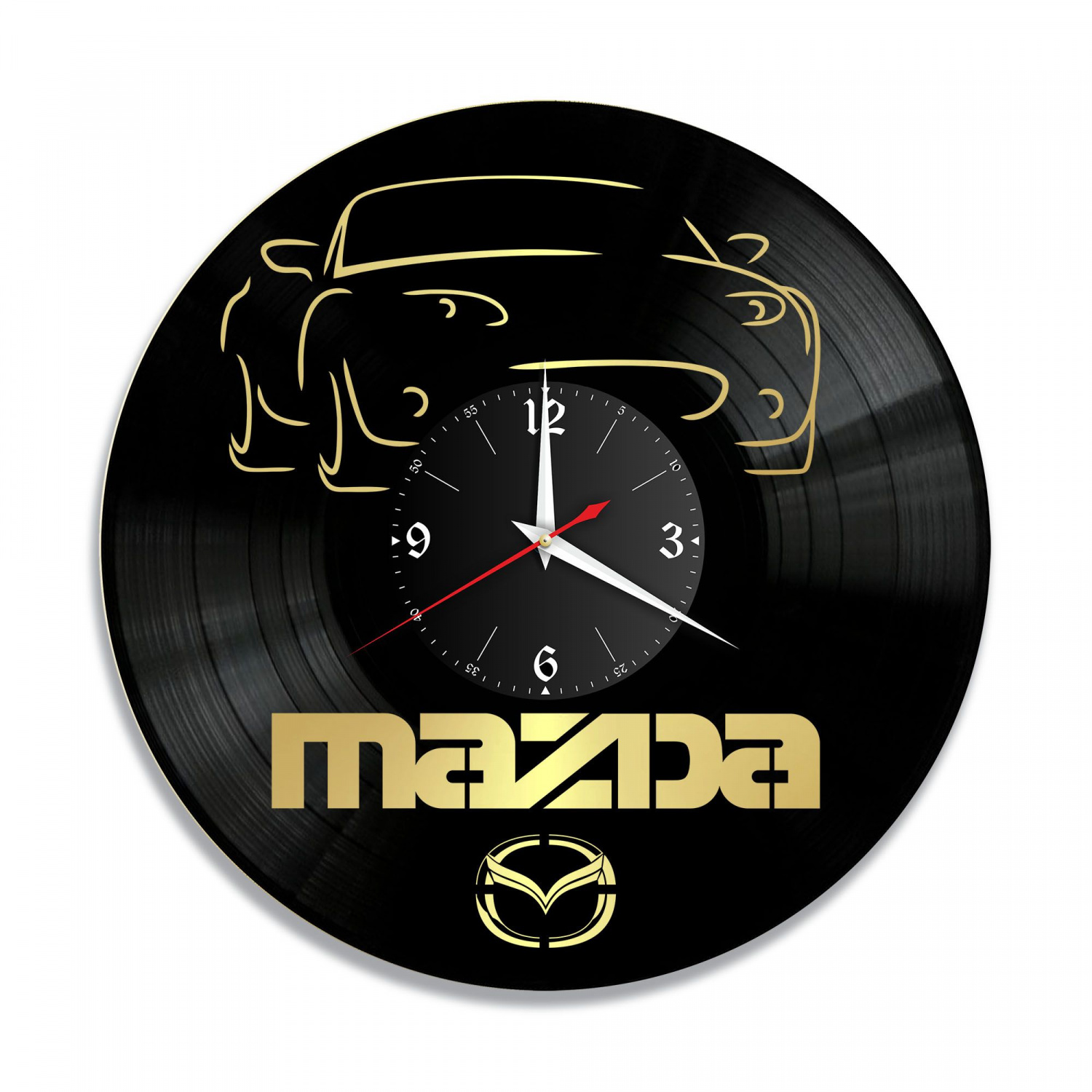 Часы настенные "Mazda, золото" из винила, №1 VC-10419-1
