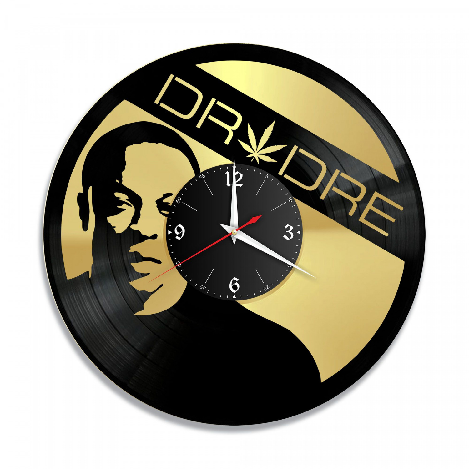 Часы настенные "Dr. Dre (Доктор Дре), золото" из винила, №1 VC-10280-1