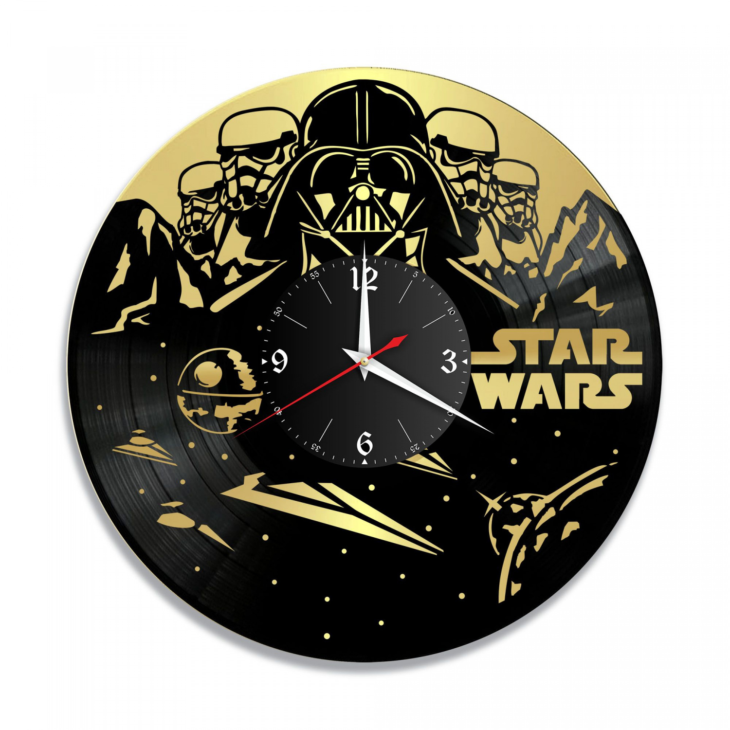 Часы настенные "Звездные Войны (Star Wars), золото" из винила, №2 VC-10325-1