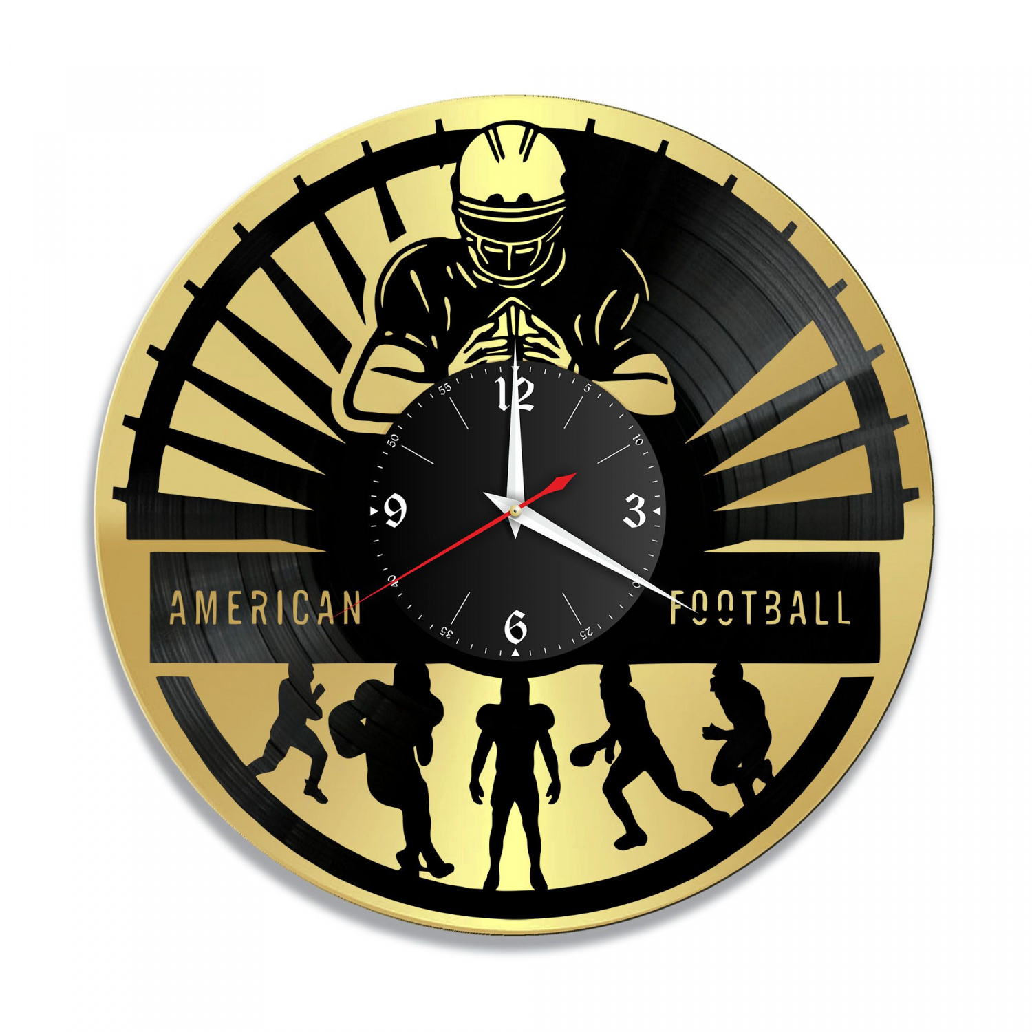 Часы настенные "Американский Футбол, золото" из винила, №1 VC-10514-1