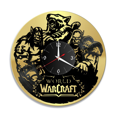 Часы настенные "Warcraft, золото" из винила, №1
