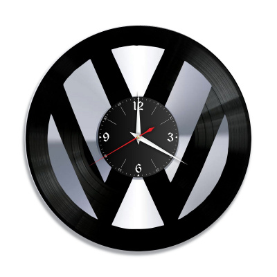 Часы настенные "Volkswagen, серебро" из винила, №1