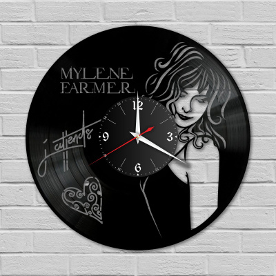 Часы настенные "Mylene Farmer (Милен Фармер)" из винила, №3
