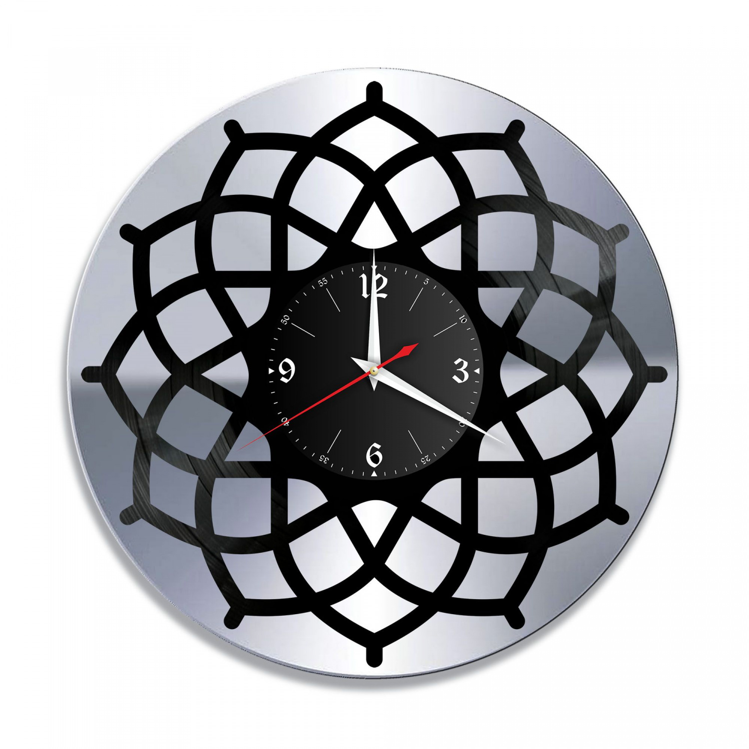 Часы настенные "Декор, серебро" из винила, №7 VC-12024-2