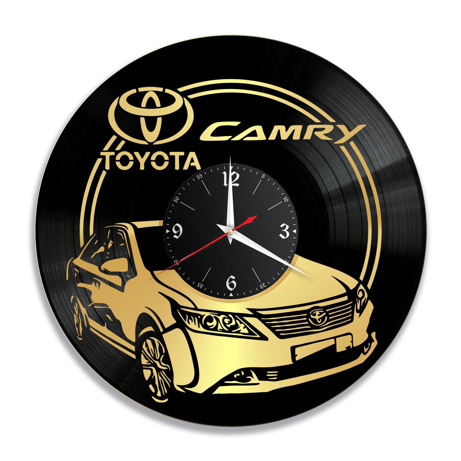 Часы настенные "Тойота Camry (Toyota), золото" из винила, №5 VC-12240-1