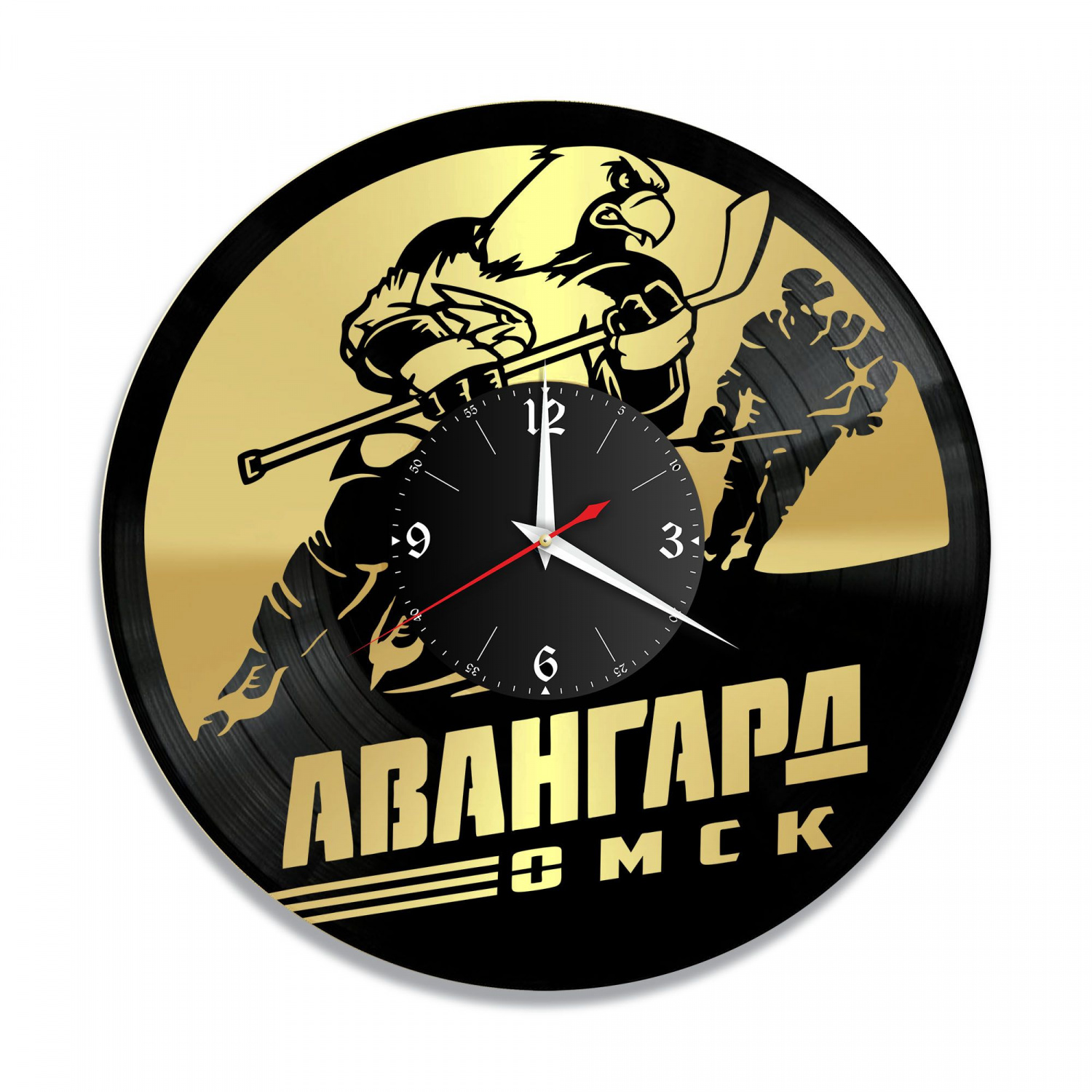 Часы настенные "Авангард Омск, золото" из винила, №1 VC-10838-1
