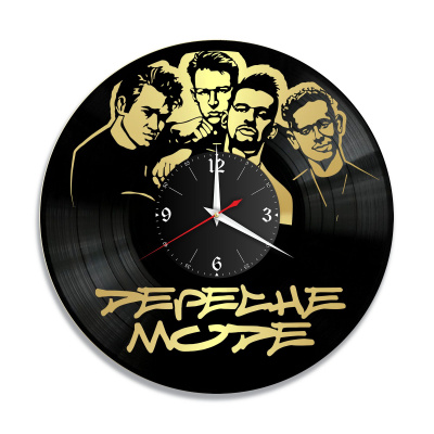 Часы настенные "группа Depeche Mode, золото" из винила, №1