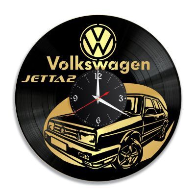 Часы настенные "Volkswagen Jetta 2, золото" из винила, №6