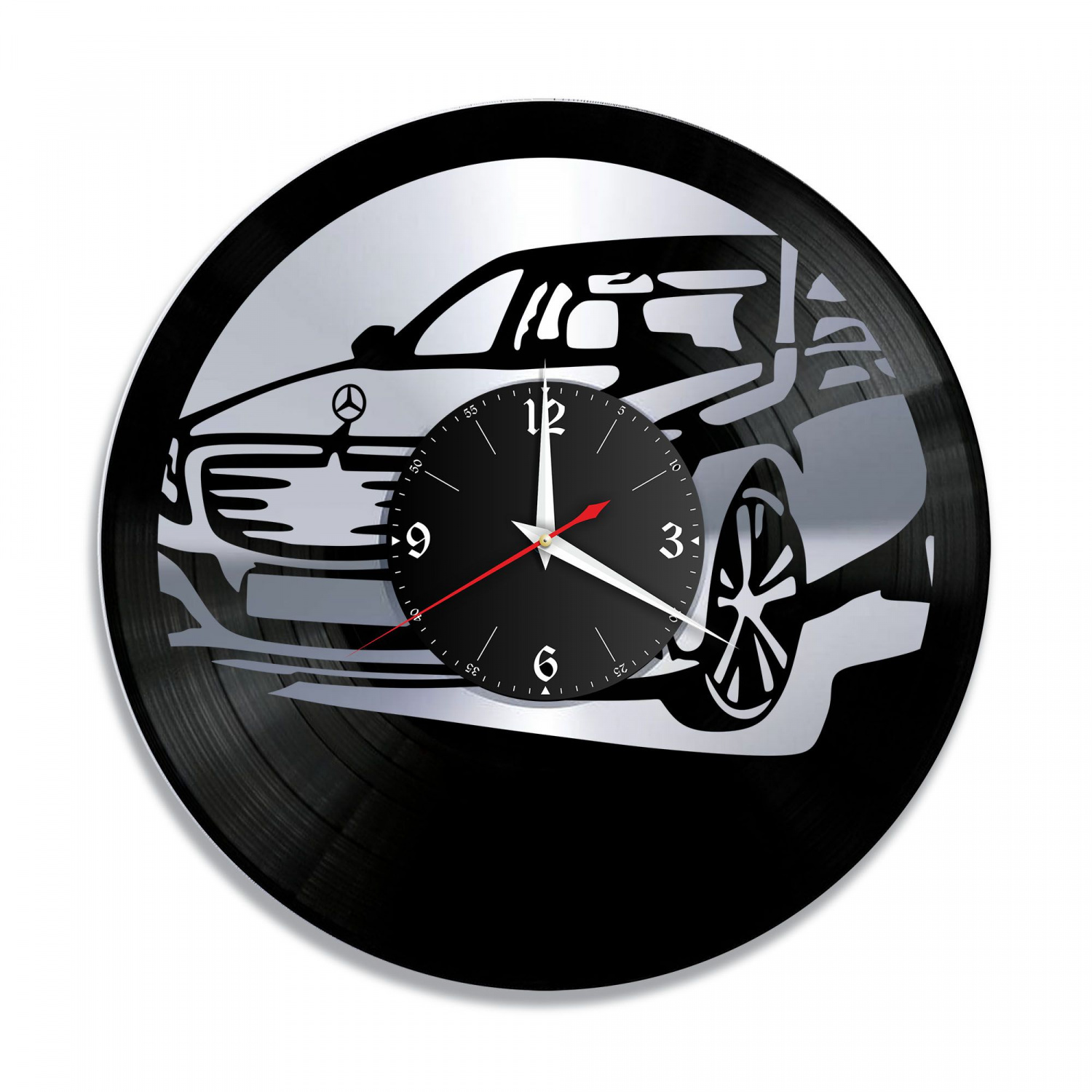 Часы настенные "Mercedes, серебро" из винила, №2 VC-10422-2