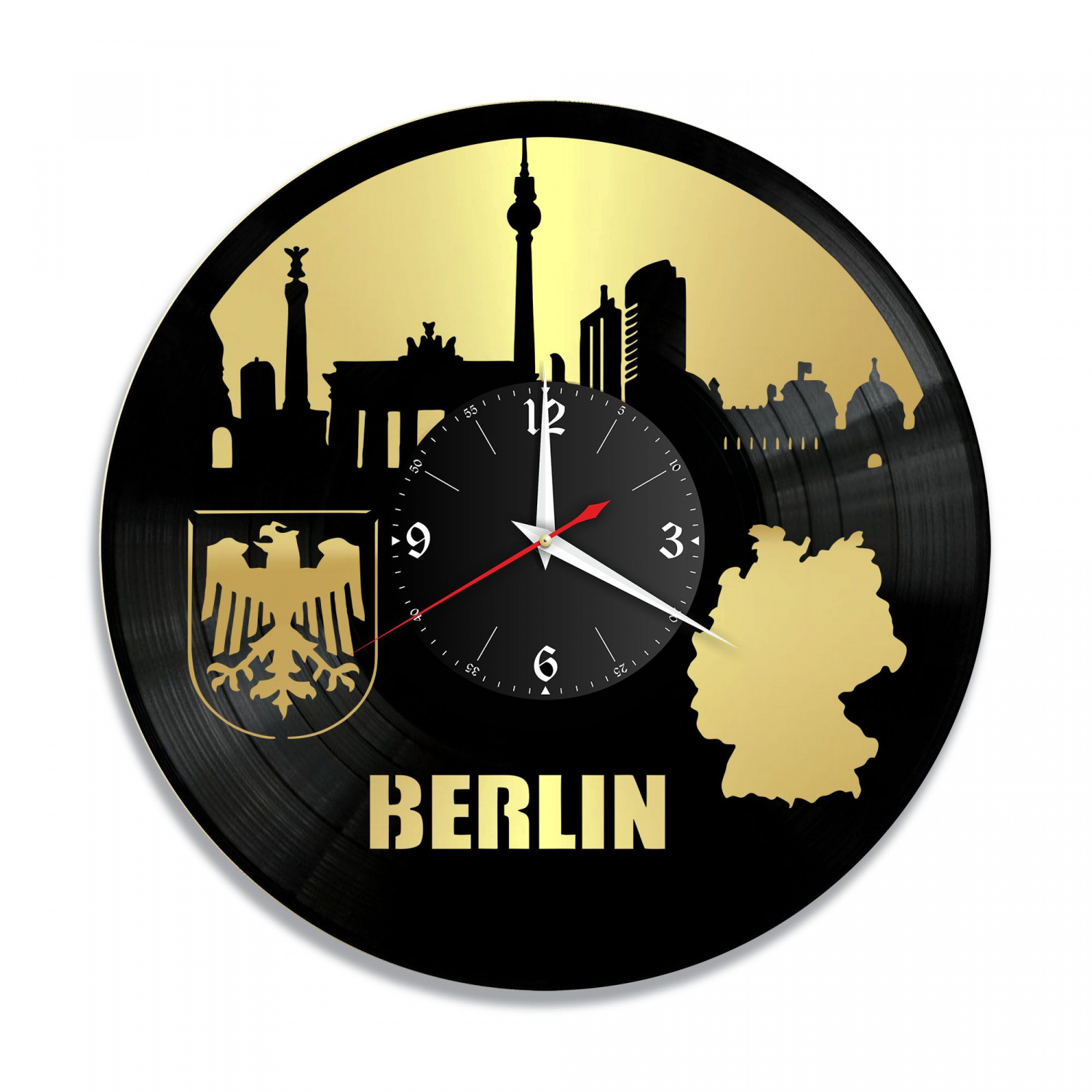 Часы настенные "Берлин, золото" из винила, №1 VC-10469-1