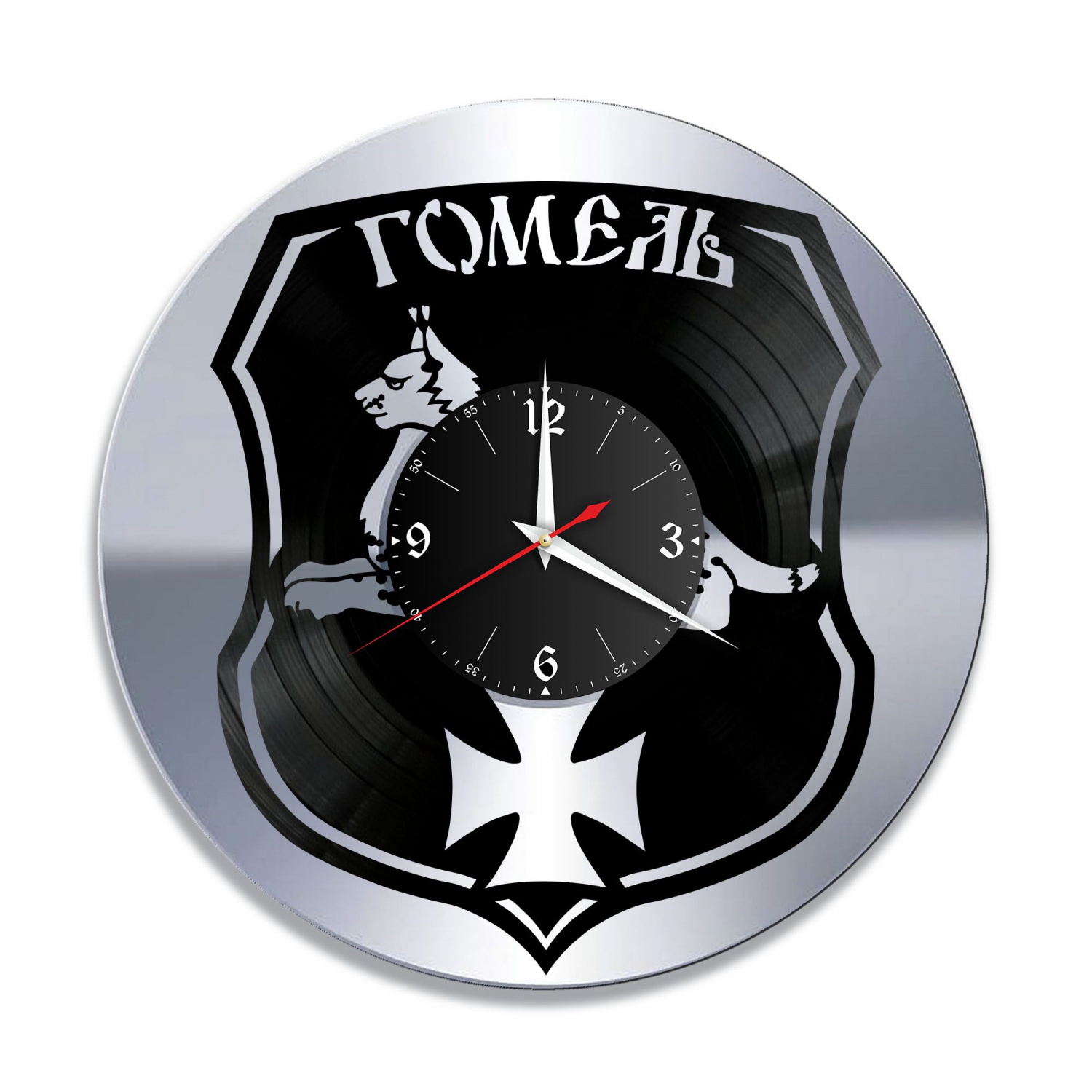 Часы настенные "город Гомель, серебро" из винила, №1 VC-10459-2