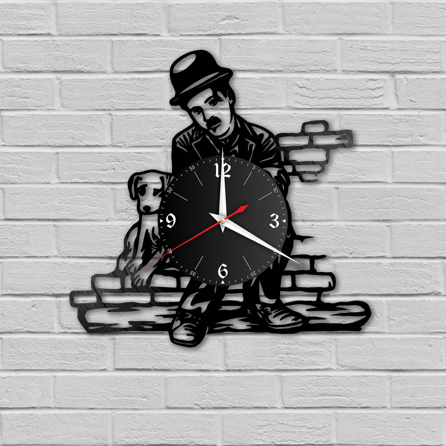 Часы настенные "Чарли Чаплин" из винила, №1 VC-11027