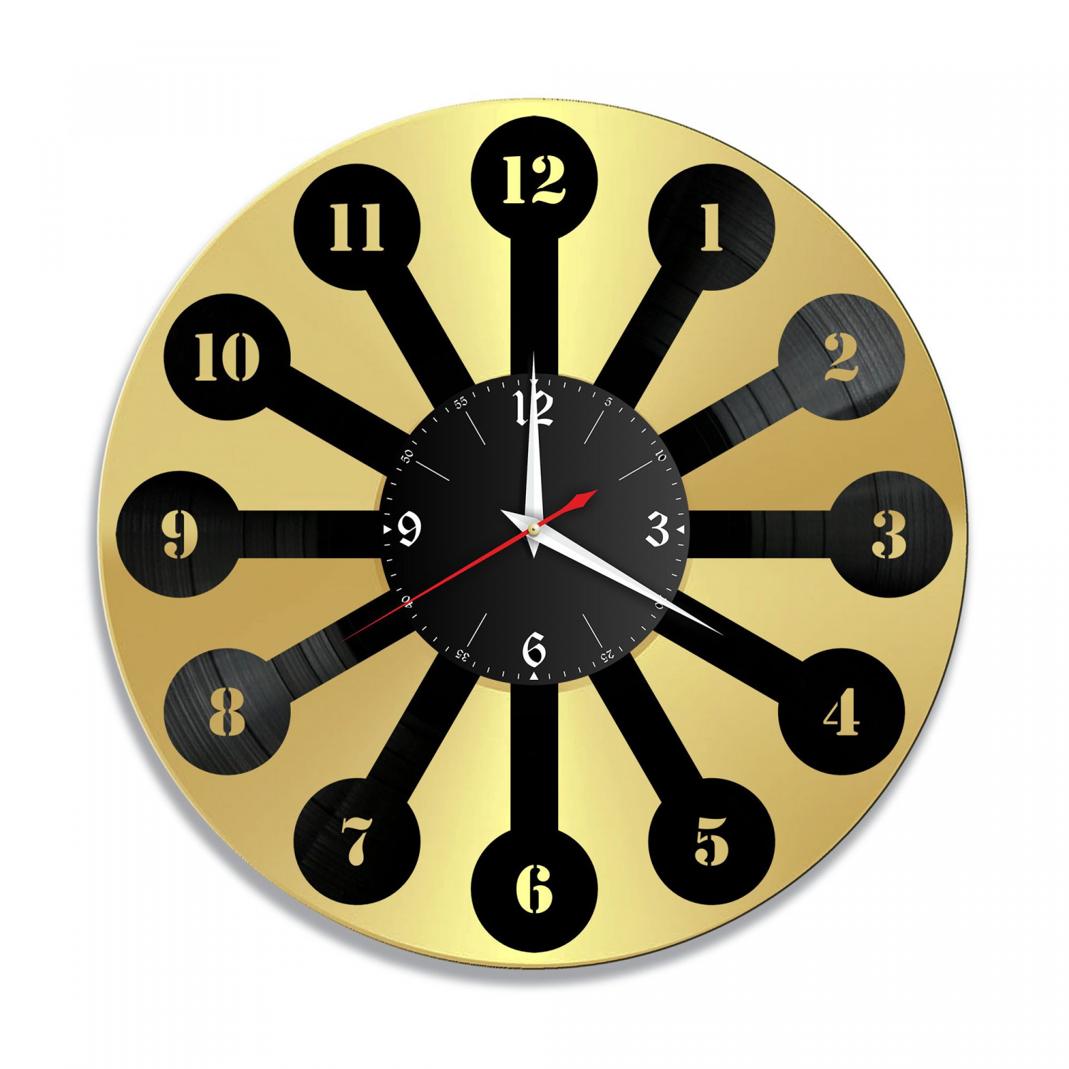 Часы настенные "Цифры, золото" из винила, №22 VC-12057-1