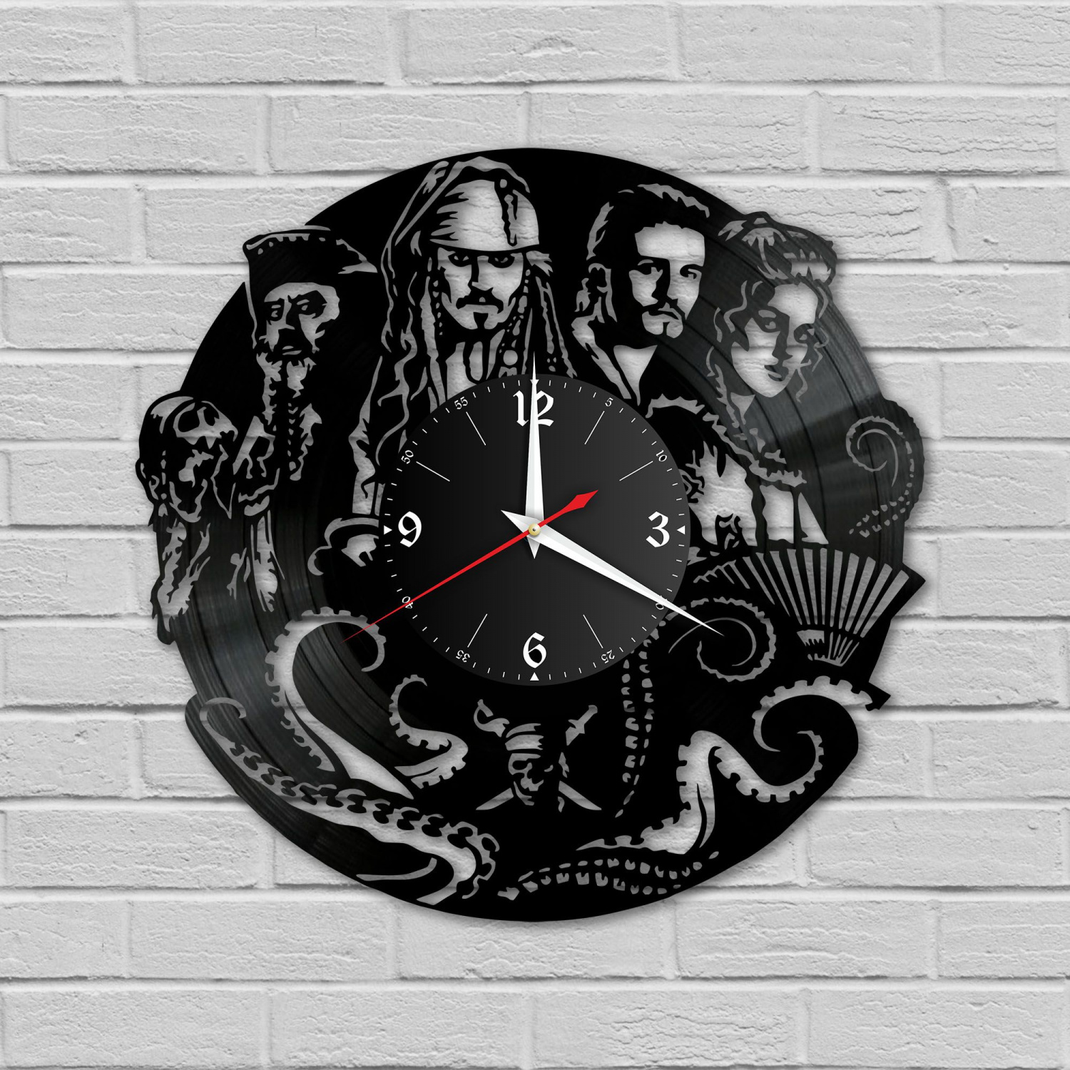 Часы настенные "Пираты Карибского Моря" из винила, №1 VC-10372