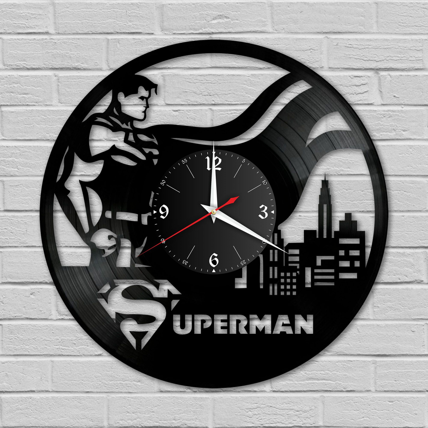 Часы настенные "Супермен (Superman)" из винила, №1 VC-10322