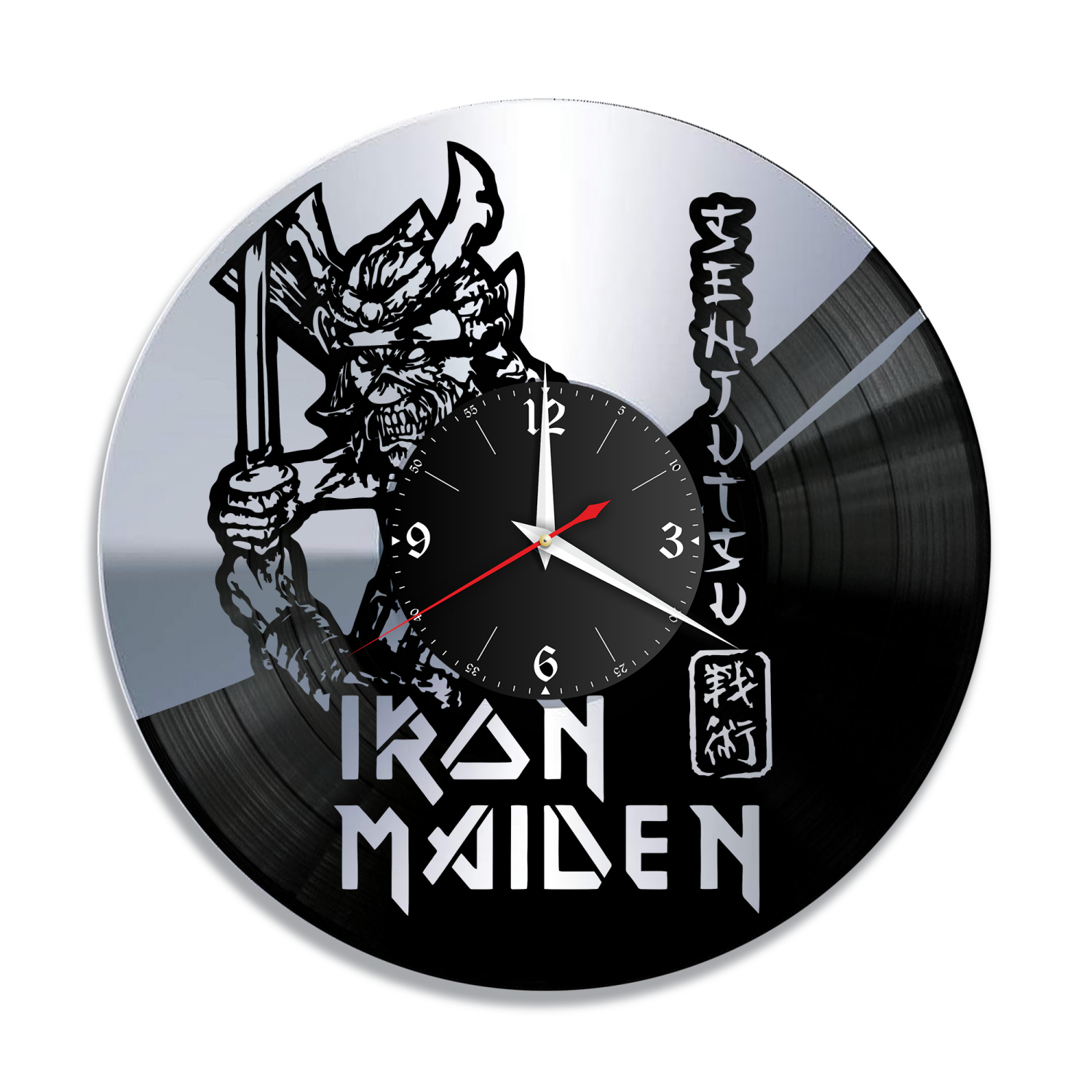 Часы настенные "Iron Maiden, серебро" из винила, №4 VC-12096-2